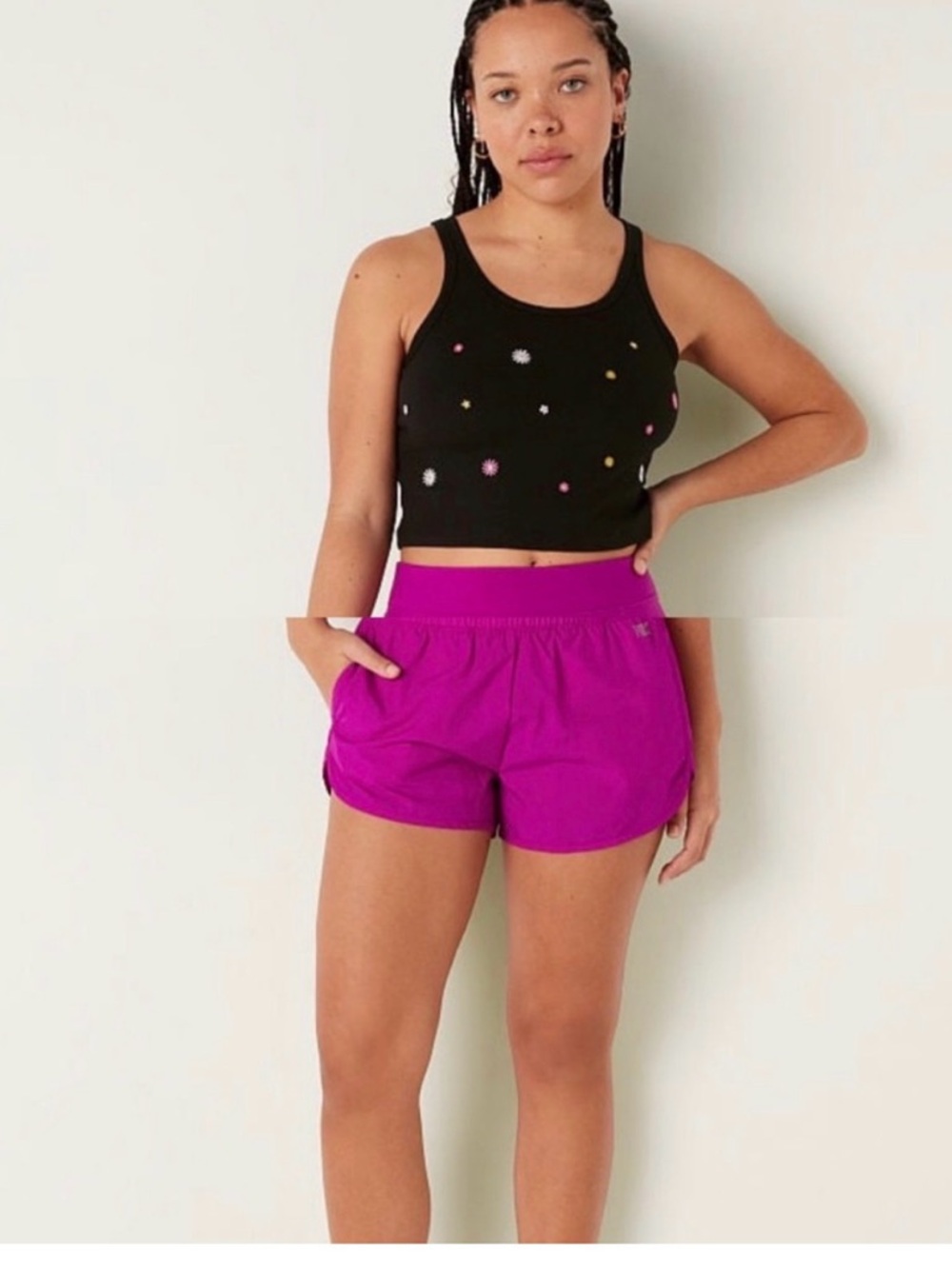 VS PINK magenta fold over shorts